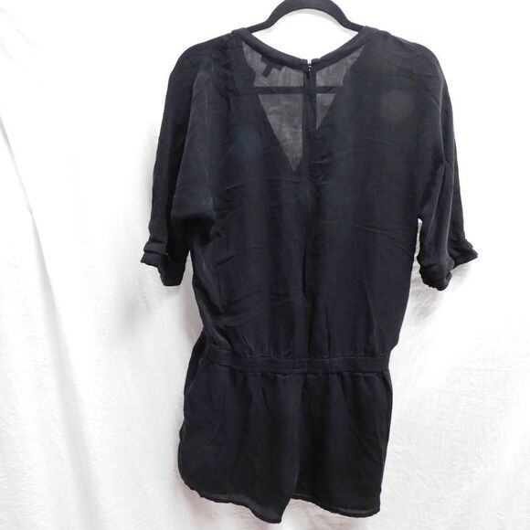 Joie S Silk Black Sheer Romper Jumper - Picture 5 of 5